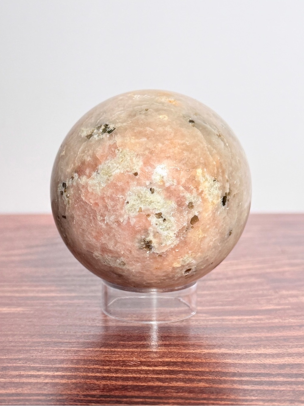 Pink Amethyst Sphere – Blush Quartz Formation w/ Natural Vugs & Cavities – 65mm